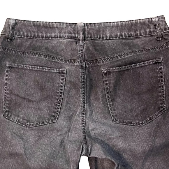Chico's Platinum Denim Ultimate Fit Rhinestone Embellished Mom Jeans Brown Gray - Picture 9 of 13
